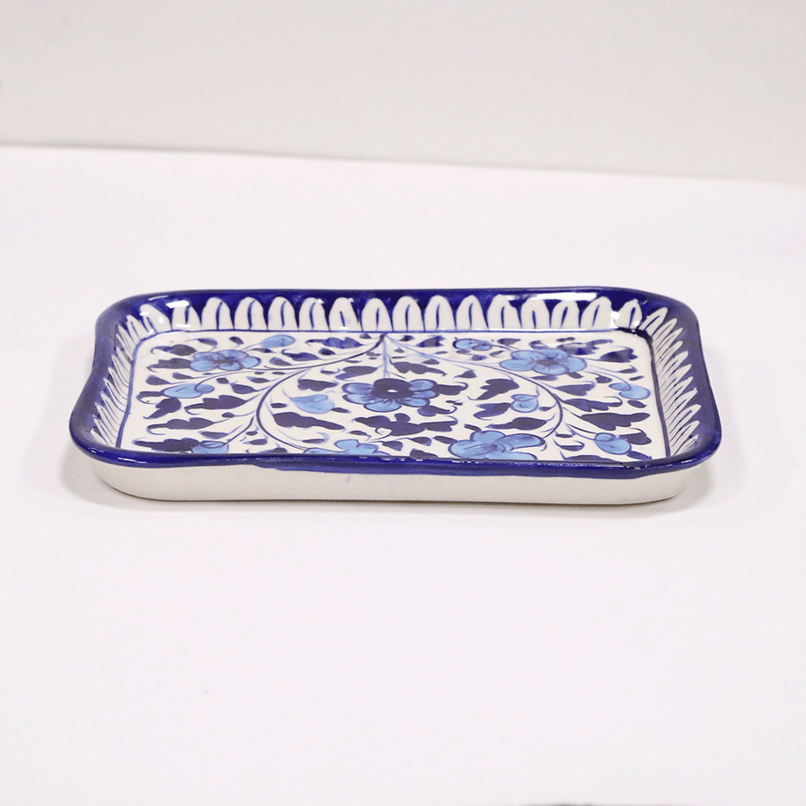 Blue Medium Serving Plate - Multani Pottery