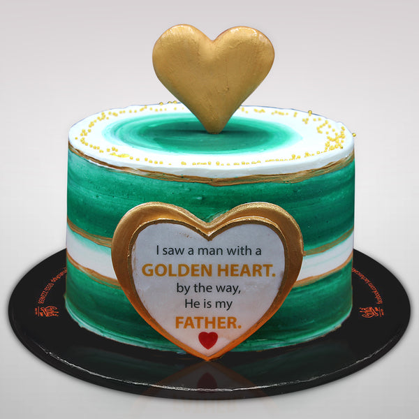 Golden Heart Father's Day Cake by Sacha's Bakery