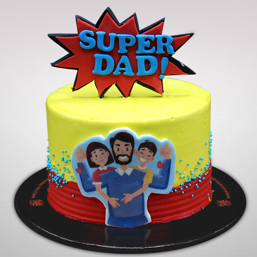 Super Dad - Cream + Fondant Cake by Sacha's Bakery