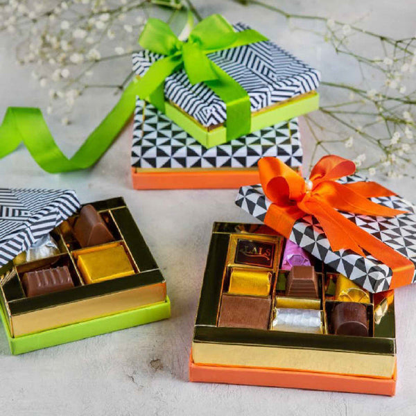 Assorted Chocolates in Coral Chequered box by Lals